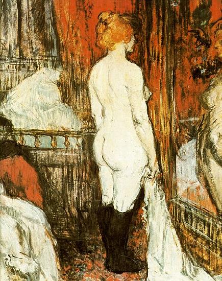 Henri de toulouse-lautrec Weiblicher akt vor der Spiegel oil painting image